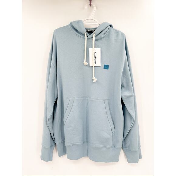 Acne Studios Powder Blue Hooded Pullover Sweatshirt Unisex Size Small NWT - Picture 3 of 8